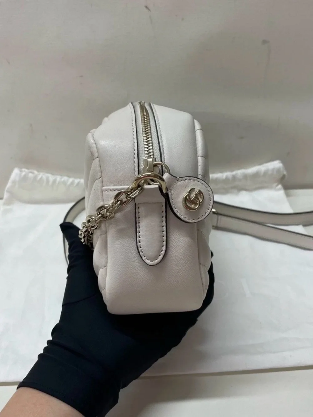 Gucci GG camera bag white